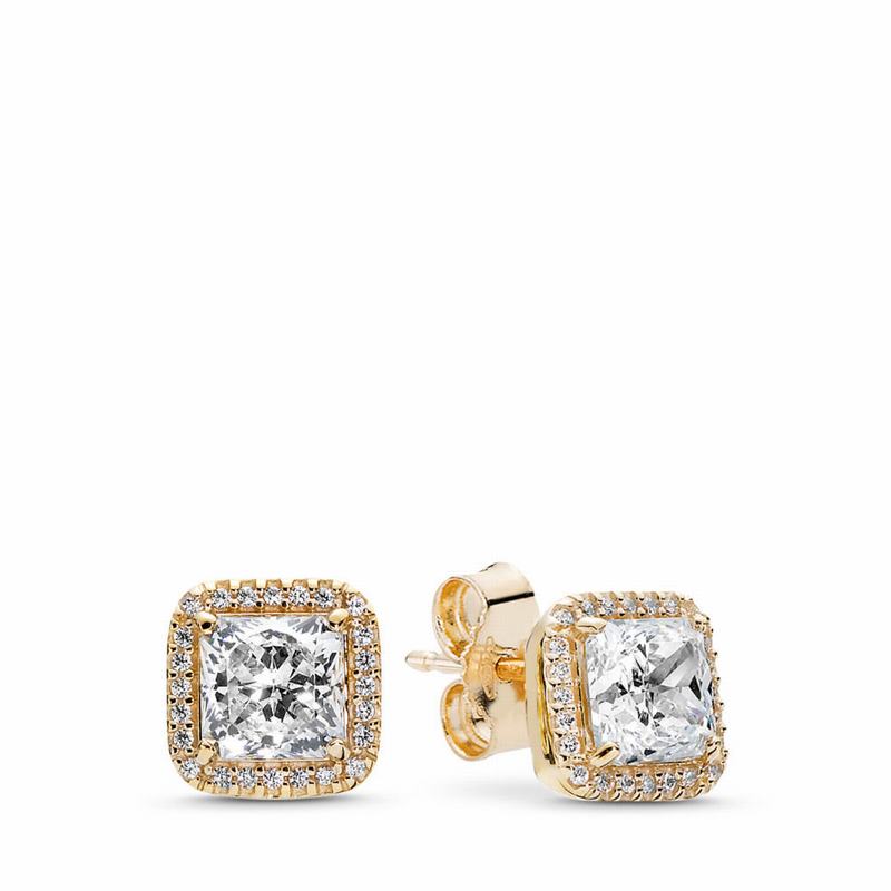 Pandora Australia Timeless Elegance Stud Earrings - 14k Gold | HOQUNI853